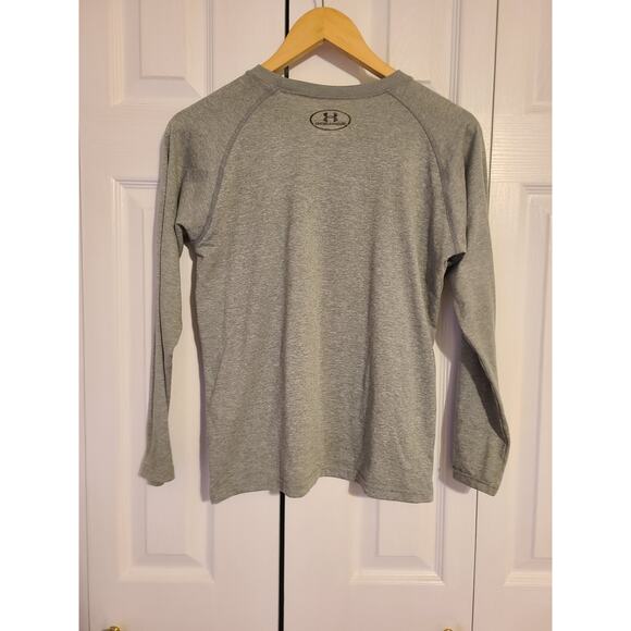 Under armour large boys loose fit heat gear long sleeve grey tee - Picture 2 of 7